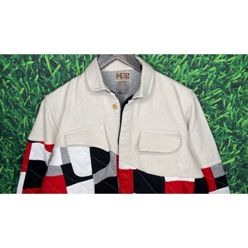 NEW One 432 Wave Panel Shirt Jacket Shacket Womens Small Quilted Stitch Handmade - Picture 5 of 9